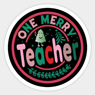 One Merry Teacher Sticker